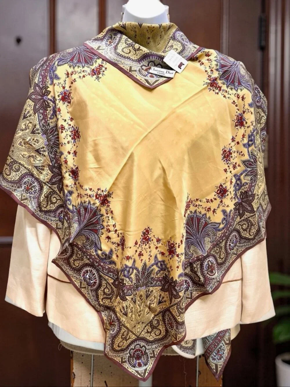 Christian Dior   silk Satin  Scarf 32